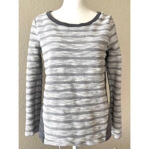Gap Grey + Ivory striped textured sweatshirt - xs
